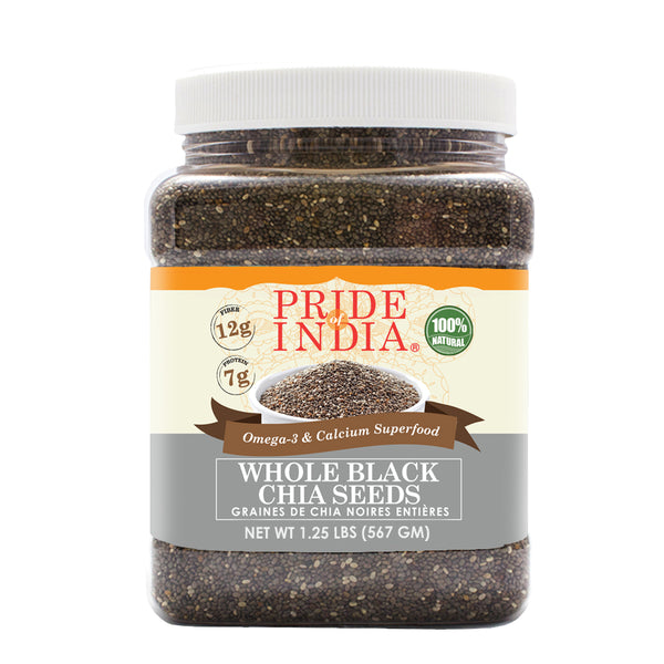 Whole Black Chia Seeds Omega 3 Calcium Superfood Jar