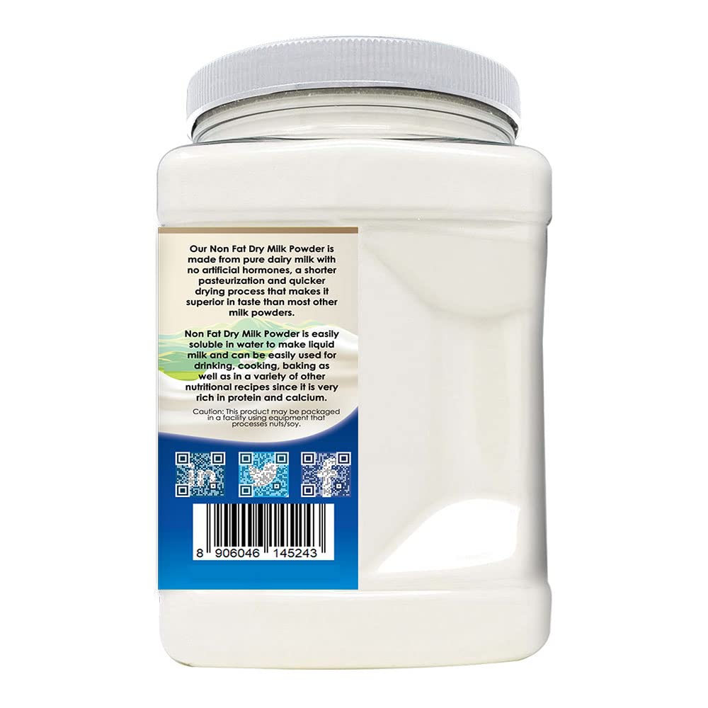 Whole Dry Milk Powder - Protein & Calcium Rich - 1.25 lbs (20oz) Jar